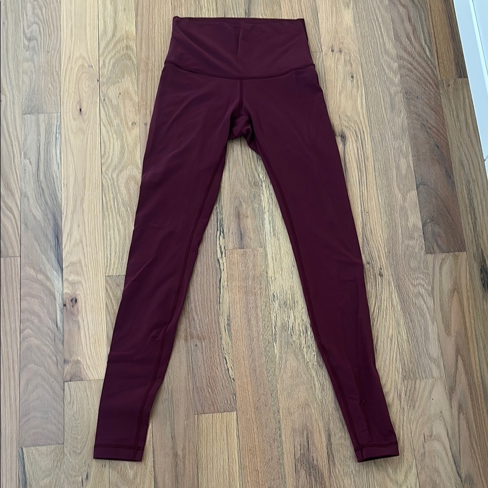 Lululemon high-waisted burgundy leggings